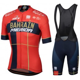 Team Bahrain Merida 2019 Fahrradbekleidung Radtrikot Satz Kurzarm+Kurz Trägerhose NPT8K