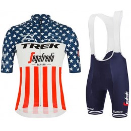 2020 TREK-SEGAFREDO Amerikanischer Meister Fahrradbekleidung Radtrikot Kurzarm+Trägerhose kurz