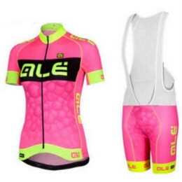 2015 ALE Fahrradbekleidung Satz Fahrradtrikot Kurzarm Trikot und Kurz Radhose roze Dame JJ5T9
