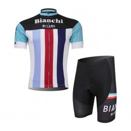 Bianchi 2014 Radbekleidung Radtrikot Kurzarm und Fahrradhosen Kurz weiß Rot blau LER6Z