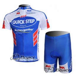 Omega Pharma-Quick Step innergetic Radbekleidung Radtrikot Kurzarm und Fahrradhosen Kurz blau weiß XKSJ2