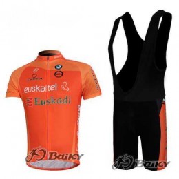 Euskaltel-Euskadi Pro Team Fahrradbekleidung Radteamtrikot Kurzarm+Kurz Radhose Kaufen oranje HLH28