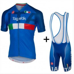 2015 Castelli Italia Fahrradbekleidung Radteamtrikot Kurzarm+Kurz Radhose Kaufen blau IKUL8