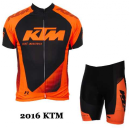 2016 KTM Fahrradkleidung Radsportbekleidung Kurzarm Trikot+Trägerhose Kurz oranje 05 Z44EH