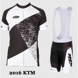 2016 KTM Fahrradbekleidung Radteamtrikot Kurzarm+Kurz Radhose Kaufen weiß Schwarz 02 3MFLW