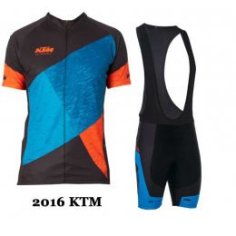 2016 KTM Fahrradbekleidung Radteamtrikot Kurzarm+Kurz Radhose Kaufen Schwarz blau 02 1V8FZ