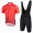 2018 Dubai Tour Rot Fahrradbekleidung Radtrikot Satz Kurzarm+Kurz Trägerhose FF5HD