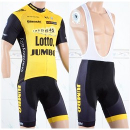 LottoNL-Jumbo 2018 Fahrradbekleidung Satz Fahrradtrikot Kurzarm Trikot und Kurz Trägerhose CRJMT