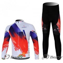 Nalini Pro Team Fahrradbekleidung Radtrikot Langarm+Lang Trägerhose Rot weiß 7ESHE
