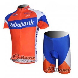 Rabobank Pro Team Radbekleidung Radtrikot Kurzarm und Fahrradhosen Kurz oranje blau 0TWI0