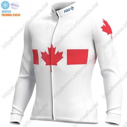 Canada FDJ Winter Thermal Fleece 2021 Fahrradbekleidung Radtrikot Langarm LXJLW