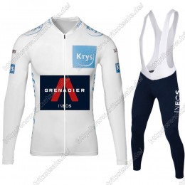 Team INEOS Grenadier Tour De France 2021 Herren Fahrradbekleidung Radtrikot Langarm+Lang Trägerhose White ONMAJ