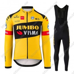 Jumbo Visma 2021 Pro Team Fahrradbekleidung Radtrikot Langarm+Collant Cycliste AJUDM