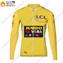 Winter Thermal Fleece Jumbo Visma 2021 Tour De France Fahrradbekleidung Radtrikot Langarm BJHGT