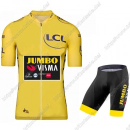 Jumbo Visma 2021 Tour De France Fahrradbekleidung Radteamtrikot Kurzarm+Kurz Radhose Kaufen EAMKK