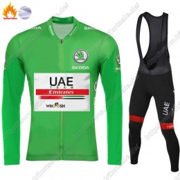 Winter Thermal Fleece UAE EMIRATES Tour De France 2021 Fahrradbekleidung Radtrikot Langarm+Lang Trägerhose DGZIM