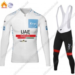 Winter Thermal Fleece UAE EMIRATES Tour De France 2021 Fahrradbekleidung Radtrikot Langarm+Lang Trägerhose IQKWN