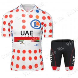Polka Dot UAE Emirates Tour De France 2021 Fahrradbekleidung Radteamtrikot Kurzarm+Kurz Radhose Kaufen 8 GmTCB