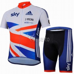 Teams Sky Great Britain Regno Unito Radbekleidung Radtrikot Kurzarm und Fahrradhosen Kurzje 2RBRH