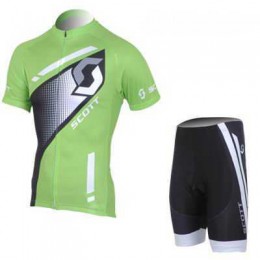 2013 Scott Racing Fahrradkleidung Radsportbekleidung Kurzarm Trikot+Trägerhose Kurz grün Schwarz SERLT