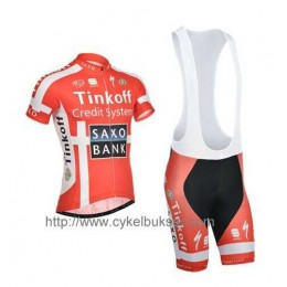 Teams Saxo Tinkoff 2014 Fahrradbekleidung Radteamtrikot Kurzarm+Kurz Radhose Kaufen Rot IOO4H