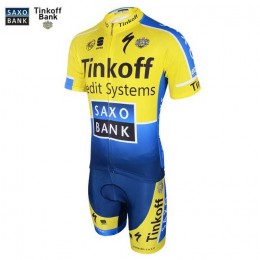 Saxo Bank Tinkoff 2014 Radbekleidung Radtrikot Kurzarm und Fahrradhosen Kurz QBPHB