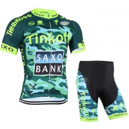 2015 Tinkoff Saxo Bank Camouflage Fahrradbekleidung Radteamtrikot Kurzarm+Kurz Radhose Kaufen GZ74E