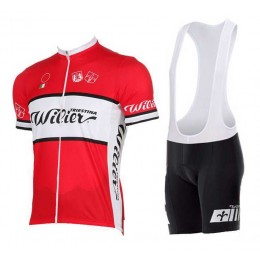 2015 WILIER weiß Rot Fahrradbekleidung Radteamtrikot Kurzarm+Kurz Radhose Kaufen L1SEB