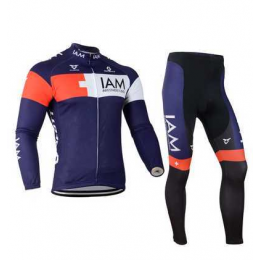 2014 IAM Scott Fahrradbekleidung Set Langarmtrikot+Lange Radhose blau 9ZQPV