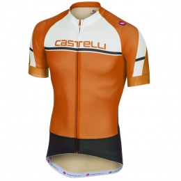 Castelli Distanza oranje Fahrradbekleidung Radtrikot 8M9Q9