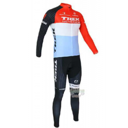 2014 Trek Factory Racing Fahrradbekleidung Set Langarmtrikot+Lange Radhose Rot weiß 65YS0