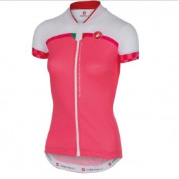 2016 Castelli vrouwen Duello Fahrradbekleidung Radtrikot roze T3QH0