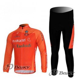 Euskaltel-Euskadi Pro Team Fahrradbekleidung Set Langarmtrikot+Lange Radhose oranje Z8WZI
