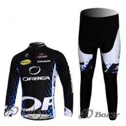 Orbea Pro Team Fahrradbekleidung Set Langarmtrikot+Lange Radhose Schwarz blau NNSX1